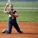 Chelsea senior Katlyn Brosnan throws from her knees in the game against Saline on Monday, April 29. Daniel Brenner I AnnArbor.com
